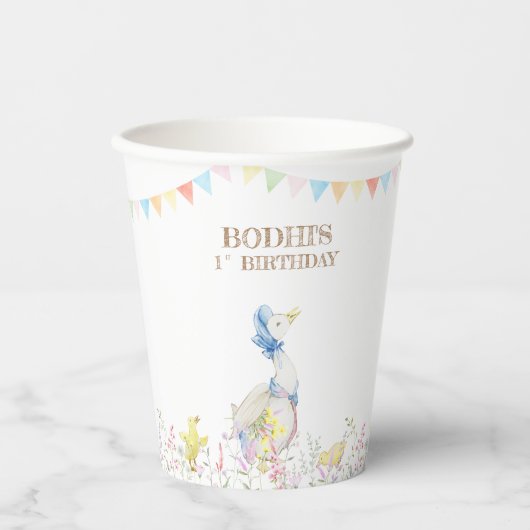 Peter the Rabbit First Birthday Papieren Bekers (Voorkant)