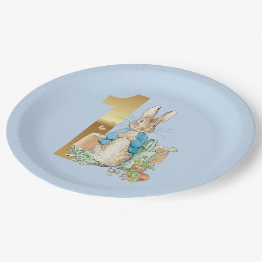 Peter the Rabbit First Birthday Papieren Bordje (Gekanteld)