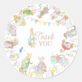 Peter the Rabbit First Birthday Ronde Sticker (Voorkant)