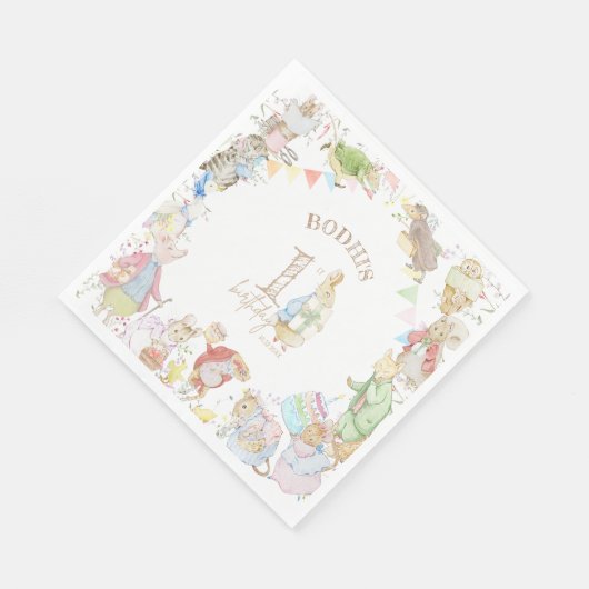 Peter the Rabbit First Birthday Servet (Hoek)