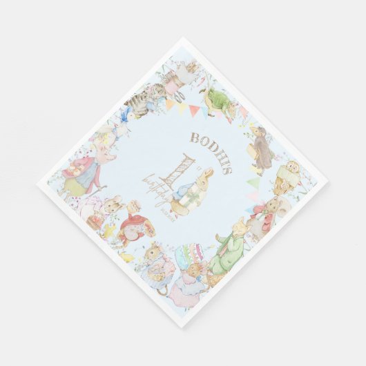 Peter the Rabbit First Birthday Servet (Hoek)