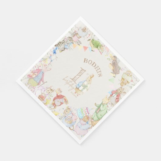 Peter the Rabbit First Birthday Servet (Hoek)