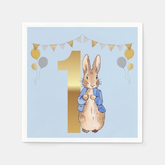 Peter the Rabbit First Birthday Servet (Voorkant)