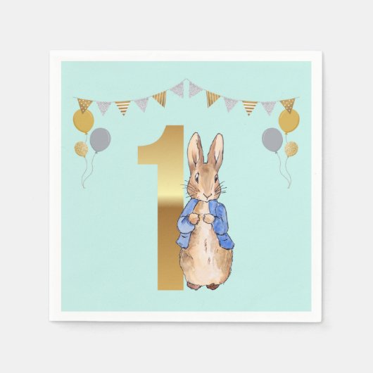 Peter the Rabbit First Birthday Servet (Voorkant)