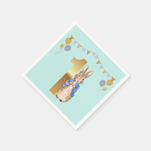 Peter the Rabbit First Birthday Servet (Hoek)