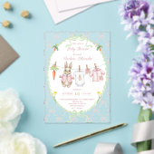 Peter the Rabbit Girl Clothesline Baby Shower  Acryl Uitnodigingen (Insitu (Huwelijk))