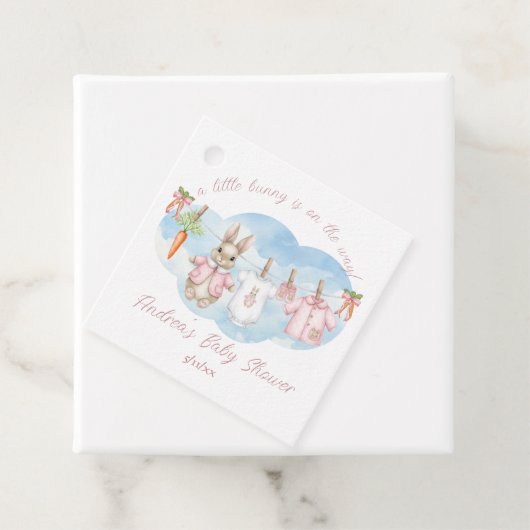 Peter the Rabbit Girl Clothesline Baby Shower Bedankjes Labels (In situ)