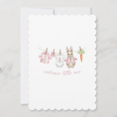 Peter the Rabbit Girl Clothesline Baby Shower   Kaart (Achterkant)