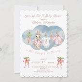 Peter the Rabbit Girl Clothesline Baby Shower   Kaart (Voorkant)