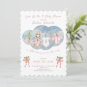 Peter the Rabbit Girl Clothesline Baby Shower   Kaart (Staand voorkant)