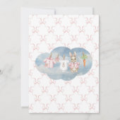 Peter the Rabbit Girl Clothesline Baby Shower Kaart (Achterkant)