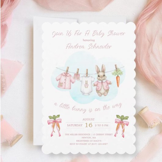 Peter the Rabbit Girl Clothesline Baby Shower   Kaart
