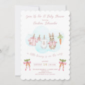Peter the Rabbit Girl Clothesline Baby Shower   Kaart (Voorkant)