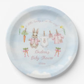 Peter the Rabbit Girl Clothesline Baby Shower  Pap Papieren Bordje (Voorkant)