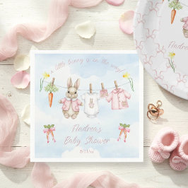 Peter the Rabbit Girl Clothesline Baby Shower  Pap Servet