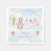 Peter the Rabbit Girl Clothesline Baby Shower  Pap Servet (Voorkant)