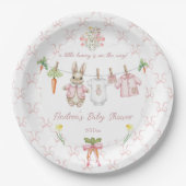 Peter the Rabbit Girl Clothesline Baby Shower Papieren Bordje (Voorkant)