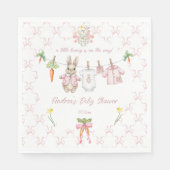 Peter the Rabbit Girl Clothesline Baby Shower Servet (Voorkant)