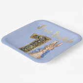 Peter the Rabbit Gold 1st Birthday Papieren Bordje (Gebogen)