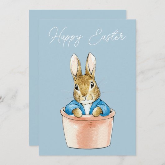 Peter the Rabbit Happy Easter Feestdagenkaart (Voorkant / Achterkant)