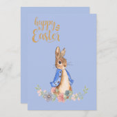 Peter the Rabbit Happy Easter Feestdagenkaart (Voorkant / Achterkant)