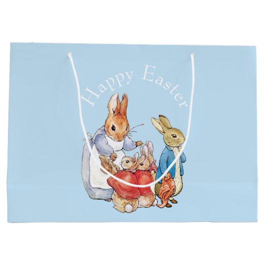 Peter the rabbit Happy Easter greeting Groot Cadeauzakje (Achterkant)