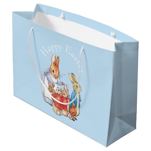 Peter the rabbit Happy Easter greeting Groot Cadeauzakje (Achterkant Gekanteld)