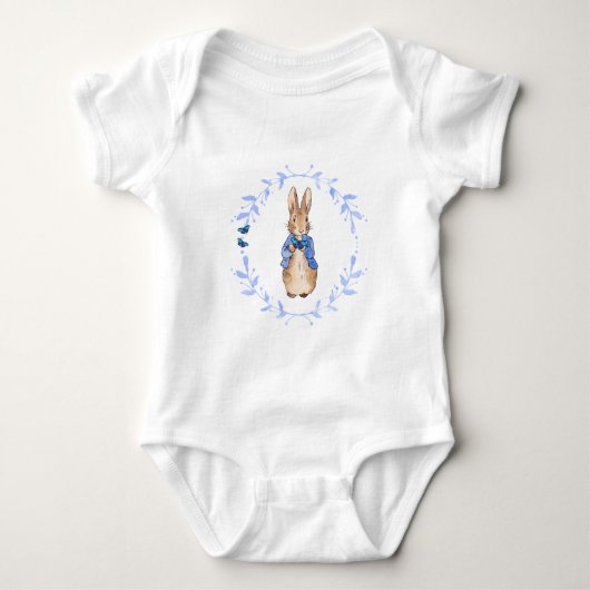Peter the Rabbit Holding a Blue Butterfly Romper (Voorkant)