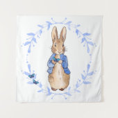 Peter the Rabbit Holding a Blue Butterfly Wandkleed (Voorkant)