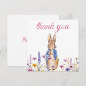 Peter the rabbit in field of wildflowers bedankkaart (Voorkant / Achterkant)