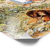 Peter the Rabbit in the Bossen Foto Afdruk (Hoek)