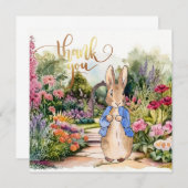 Peter the Rabbit in zijn tuin Bedankkaart (Voorkant / Achterkant)