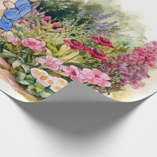 Peter the Rabbit in zijn tuin Cadeaupapier (Hoek)