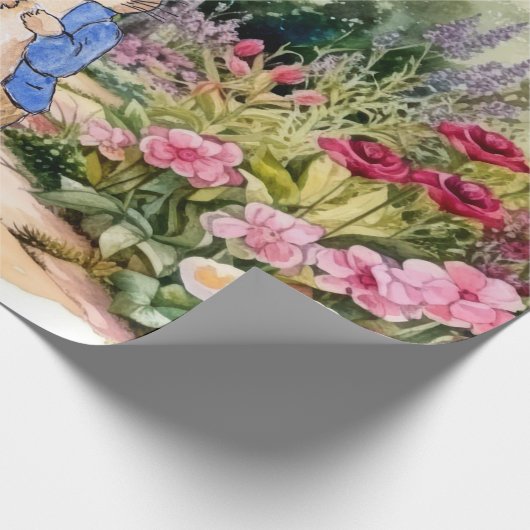 Peter the Rabbit in zijn tuin Cadeaupapier (Hoek)