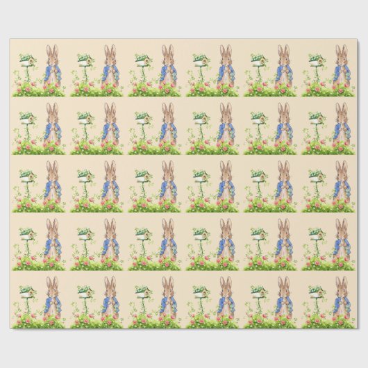 Peter the Rabbit in zijn tuin Cadeaupapier (Vlak)