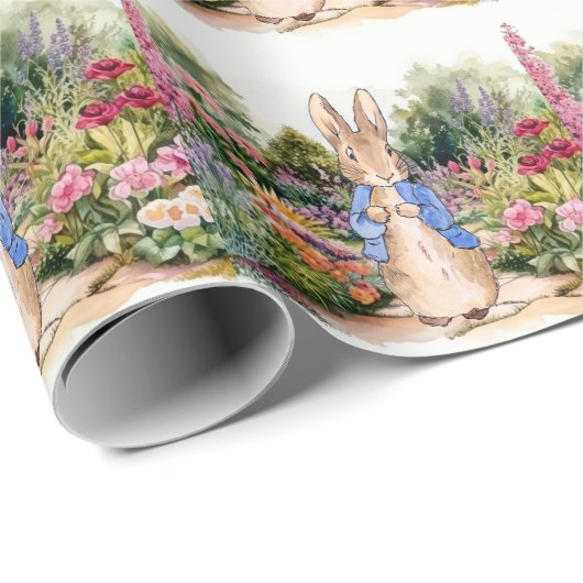 Peter the Rabbit in zijn tuin Cadeaupapier (Rol Hoek)