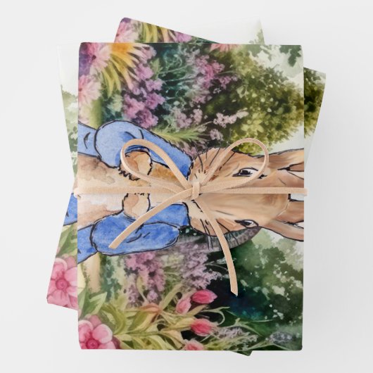 Peter the Rabbit in zijn tuin Inpakpapier Vel (In situ)