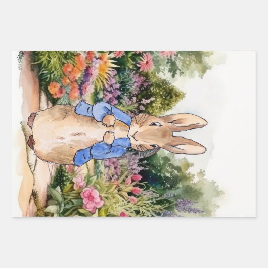 Peter the Rabbit in zijn tuin Inpakpapier Vel (Voorkant)