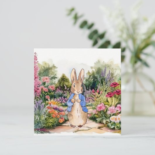 Peter the Rabbit in zijn tuin Kaart (Staand voorkant)