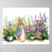 Peter the Rabbit in zijn tuin Poster (Voorkant)