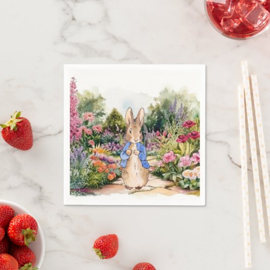 Peter the Rabbit in zijn tuin Servet (Insitu)