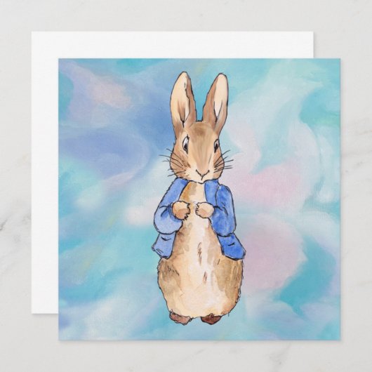 Peter the Rabbit met Beige background Bedankkaart (Voorkant / Achterkant)