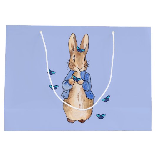 Peter the Rabbit met Blue Butterflies Groot Cadeauzakje (Achterkant)