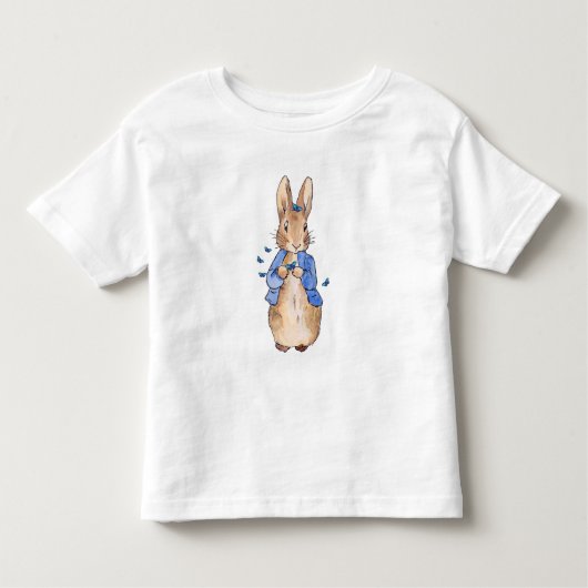 Peter the Rabbit met Blue Butterflies Kinder Shirts (Voorkant)