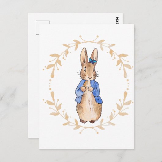 Peter the Rabbit met een blauwe vlinder Briefkaart (Voorkant / Achterkant)