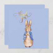 Peter the Rabbit met Gold Dank je wel Bedankkaart (Voorkant / Achterkant)