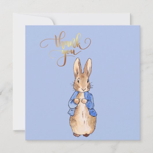 Peter the Rabbit met Gold Dank je wel Bedankkaart (Voorkant)