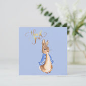 Peter the Rabbit met Gold Dank je wel Bedankkaart (Staand voorkant)