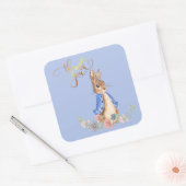 Peter the Rabbit met Gold Dank je wel Vierkante Sticker (Envelop)