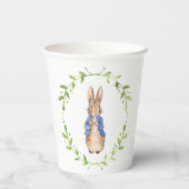 Peter the Rabbit met Green leaf Wreath Papieren Bekers (Achterkant)